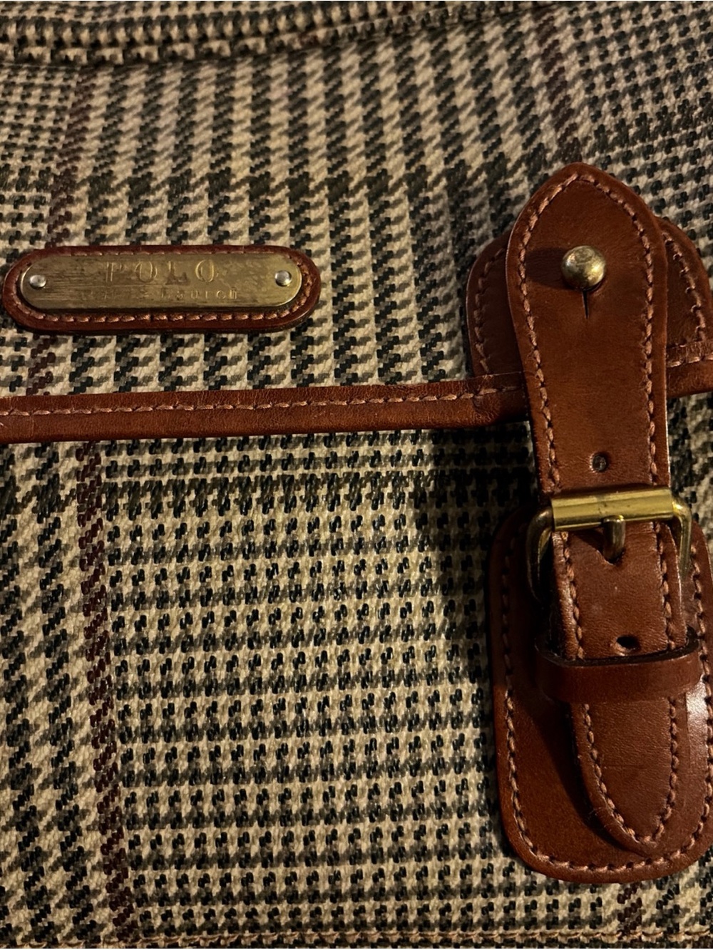 Vintage by Ralph Lauren Houndstooth Messenger Bag with pockets - Picture 5 of 11